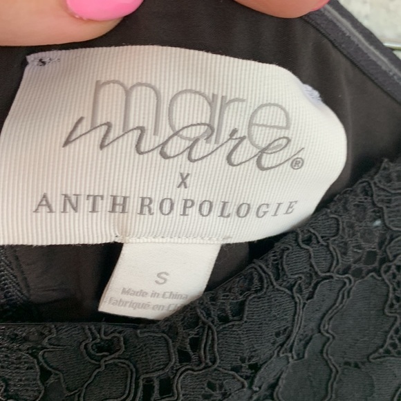 Anthropologie x Mare Mare Lace Strapless Tube Top Black Blouse size Small - Picture 5 of 7